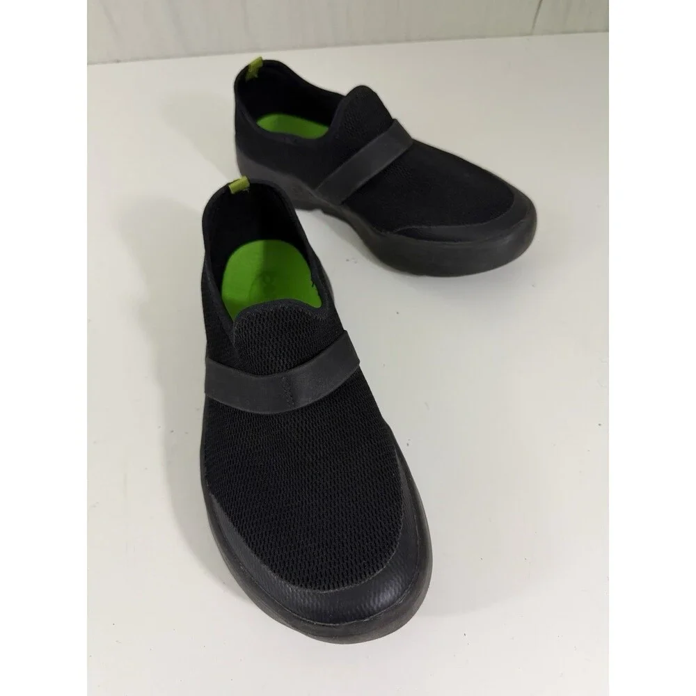 Oofos OOmg Low Shoes Slip On Black Lightweight Recovery Mesh Women's 7